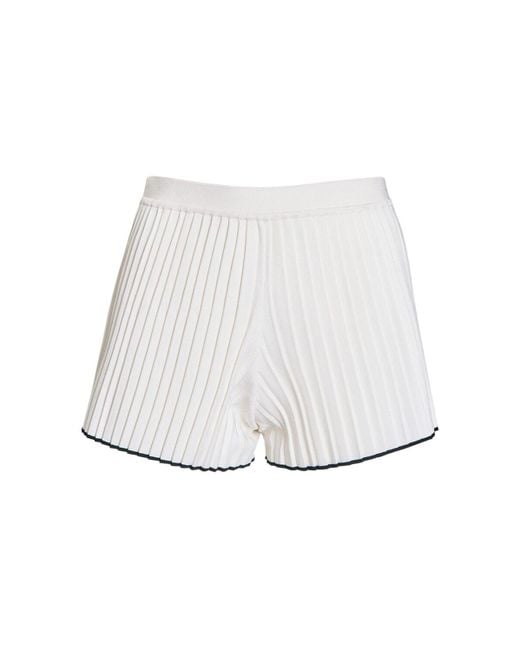 Jacquemus White Le Short Maille Plissé Knit Mini Shorts