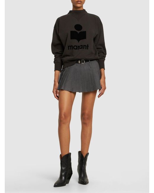 Felpa moby in misto cotone con logo di Isabel Marant in Black