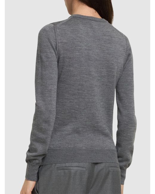 Coperni Gray Damen Strickpullover Mit Wäscheklammer