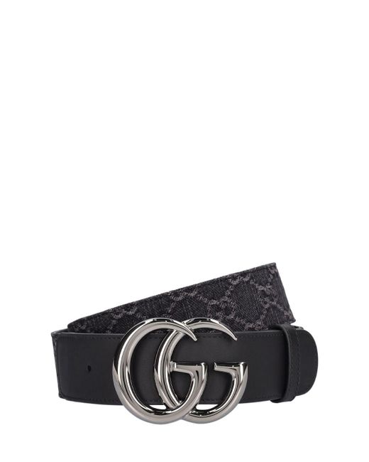 Cinturón marmont gg denim 40mm Gucci de color Black