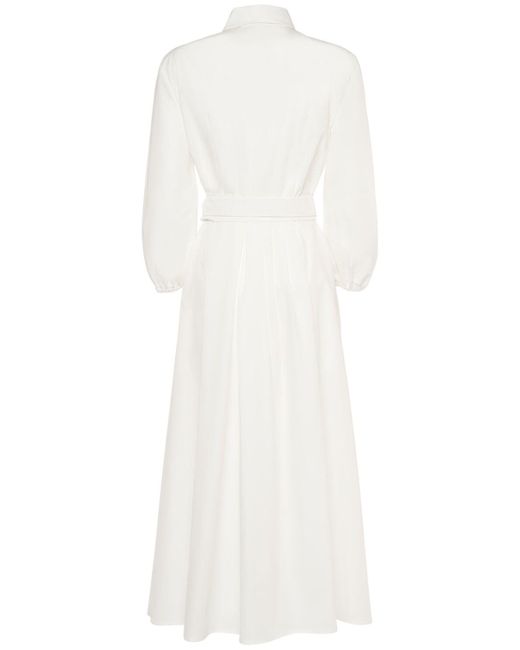 Robe chemise midi en popeline de coton faenza Weekend by Maxmara en coloris White