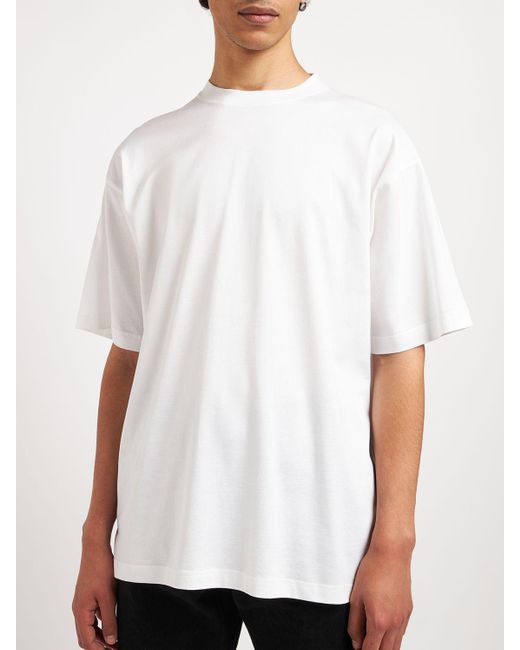 Balenciaga White Cotton T-shirt for men