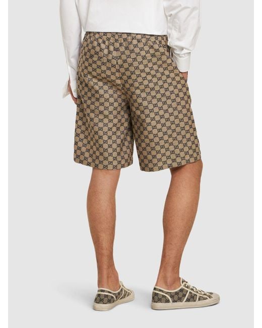 Gucci Multicolor gg Linen Blend Shorts for men