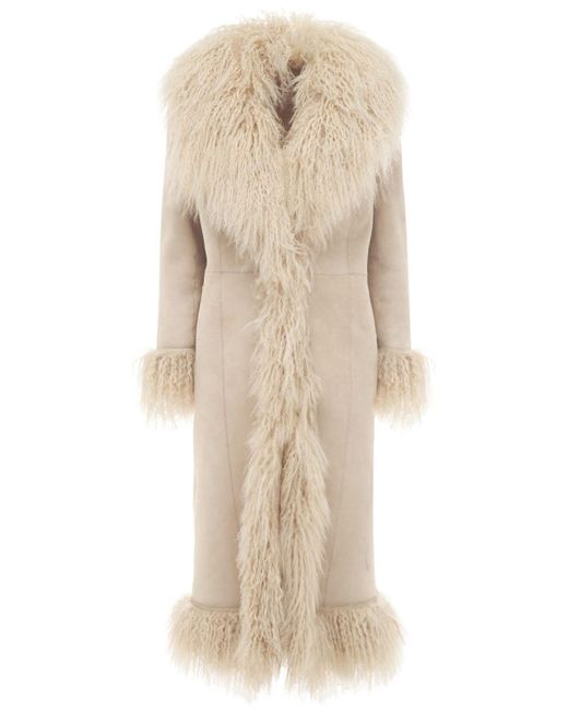Saks Potts Natural Bonnie Shearling Fur Coat