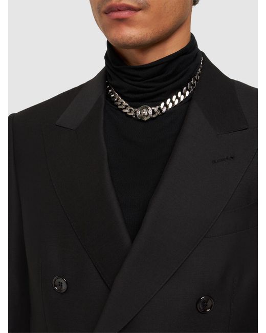 Versace Halskette Aus Metall Mit Logo in Metallic für Herren