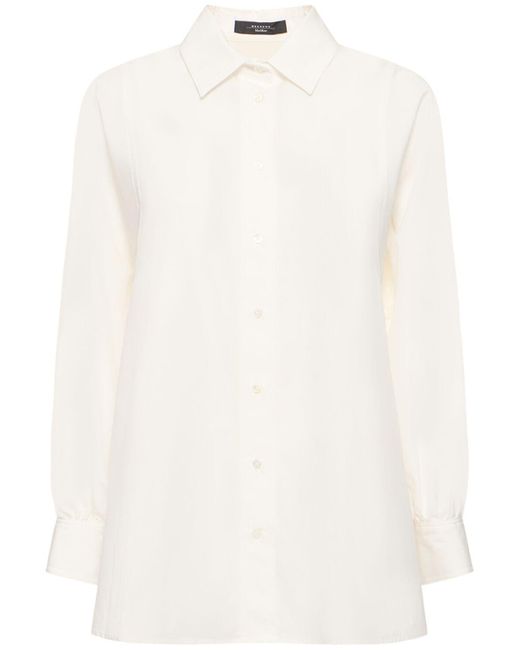 Camisa de popelina de algodón Weekend by Maxmara de color White