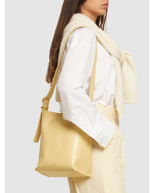 Jil Sander Cannolo レザートートバッグ White