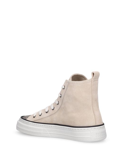 Brunello Cucinelli Natural 20Mm Suede High Top Sneakers