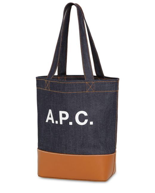 A.P.C. Blue Axel Small Denim Tote Bag