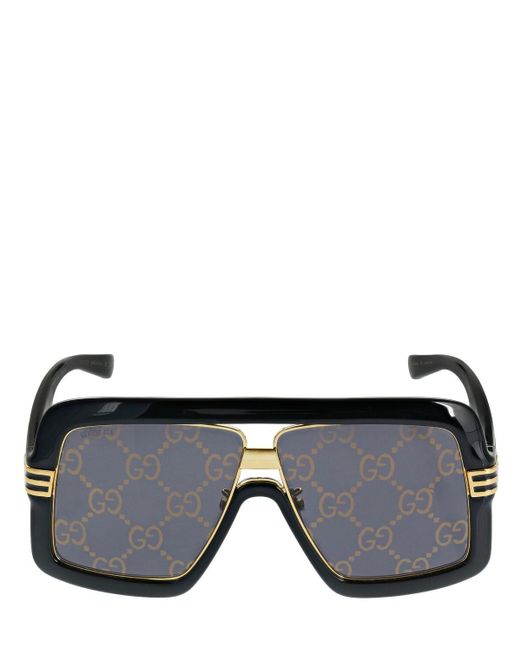 Gucci Black Gg0900s Oversize Mask Acetate Sunglass for men