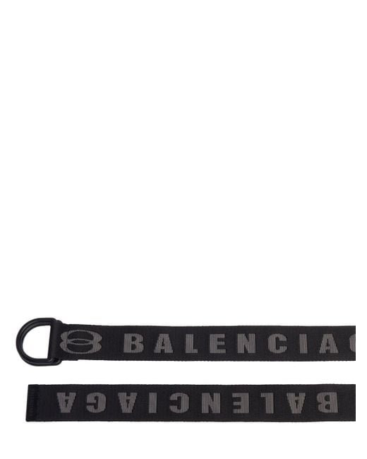 Balenciaga White 4cm D Ring Nylon Belt for men