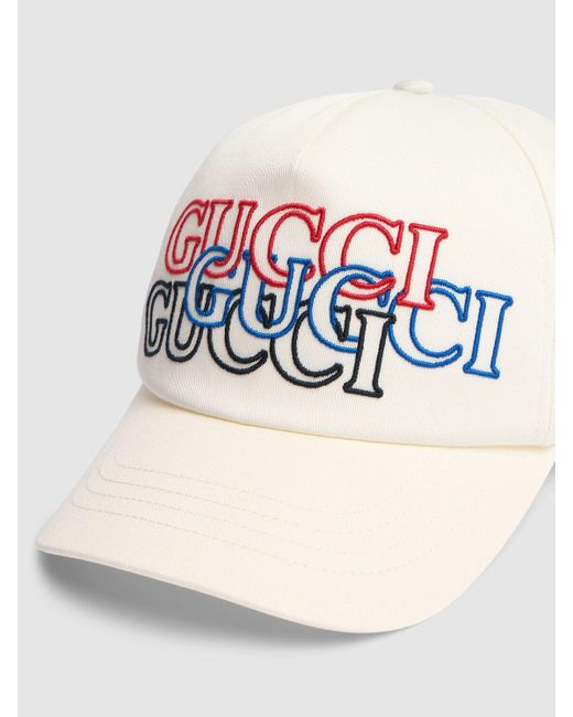 Gucci Baseballkappe Aus Baumwolle Mit -stickerei in White für Herren