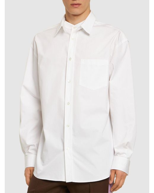 Gucci White Crispy Cotton Poplin Shirt for men