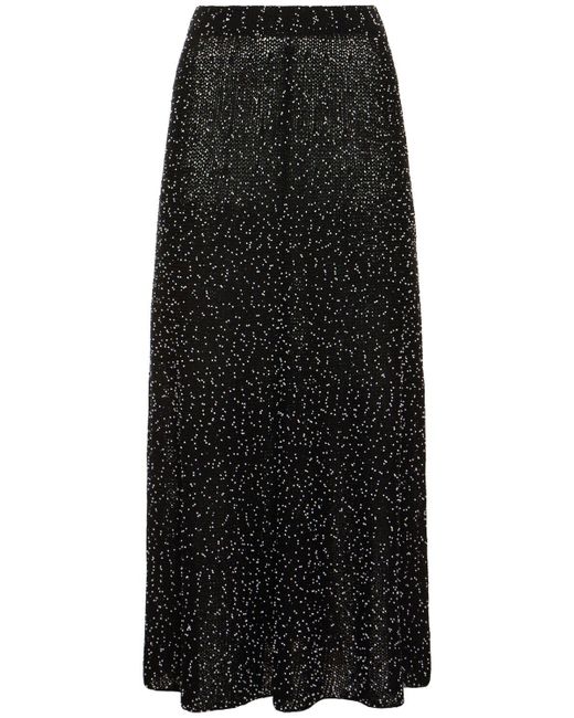 Floris silk knit long skirt di Gabriela Hearst in Black