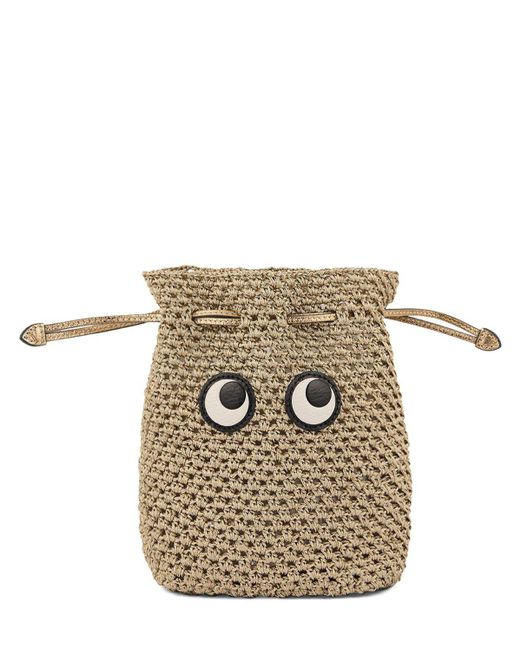 Anya Hindmarch Eyes Metallic Lurex Drawstring Pouch Lyst