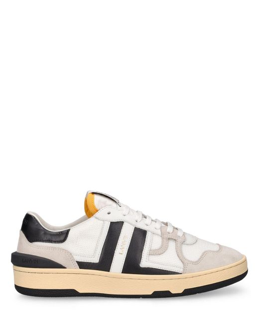 Lanvin White 10mm Clay Poly & Leather Sneakers