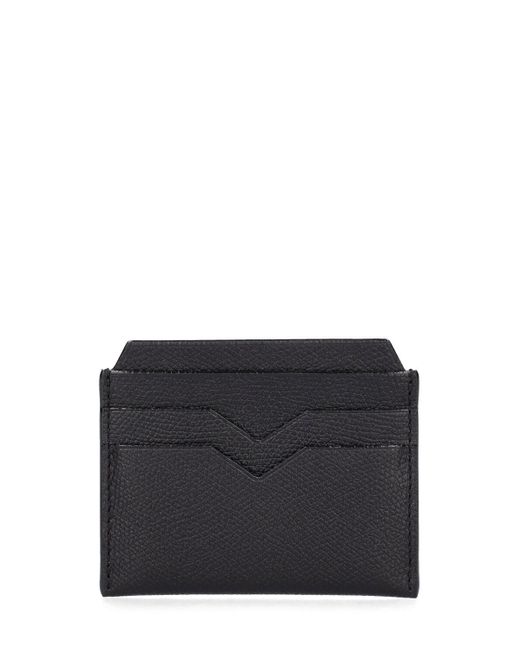 Leather card holder di Valextra in Black da Uomo
