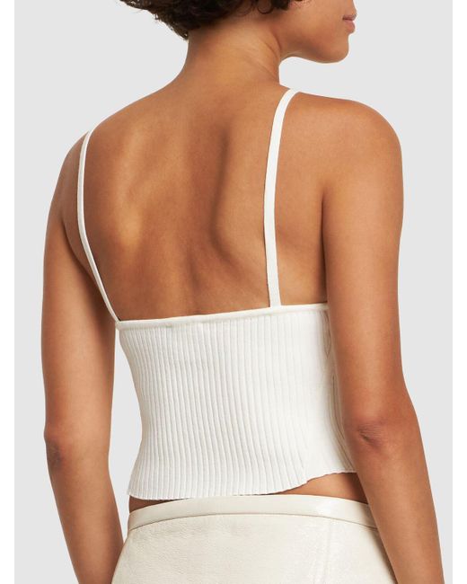 Courreges White Holistic Ribbed Viscose Knit Tank Top