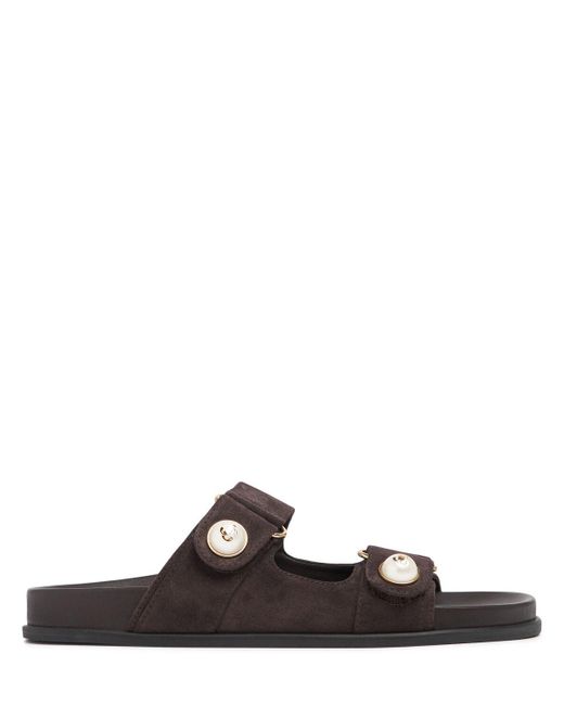 Jimmy Choo Brown 25Mm Fayence Suede Sandals