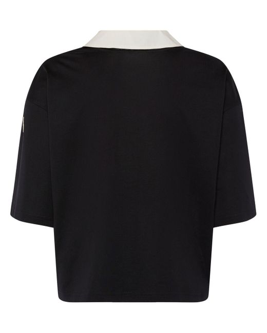 Moncler Black Cotton Polo Shirt