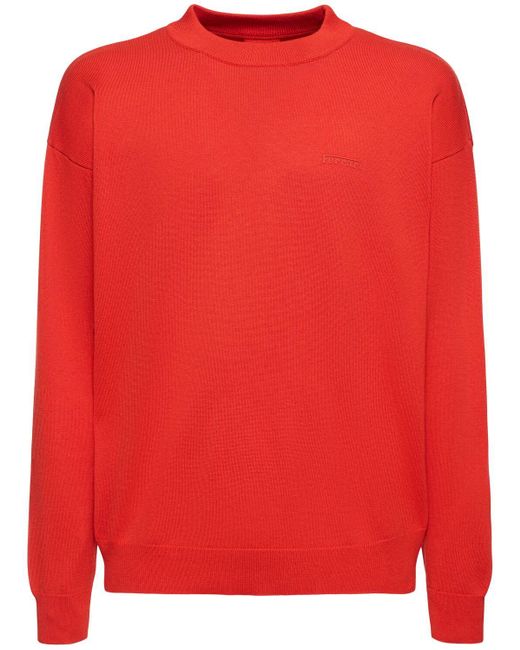 Ferrari Sweater Aus Baumwoll/seidenstrick Mit Logo in Red für Herren