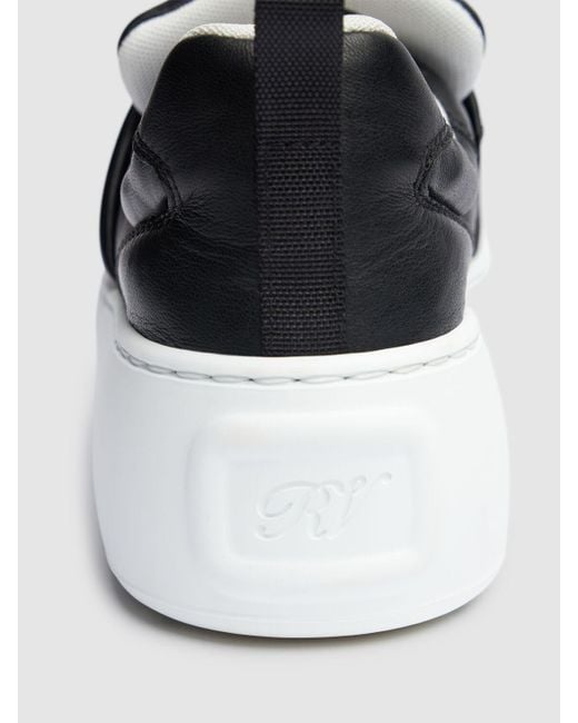 Roger Vivier Black 50mm Puffy Choc Leather Sneakers