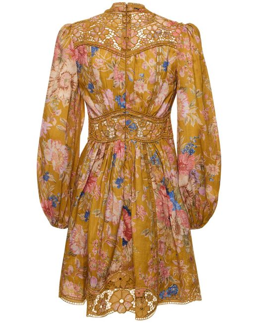 Robe courte en lin august Zimmermann en coloris Natural