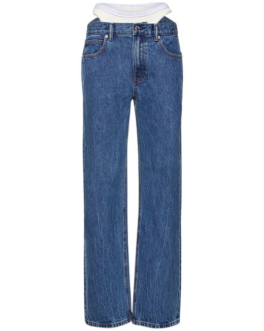 Alexander Wang Blue Loose Jeans W/underwear Detail