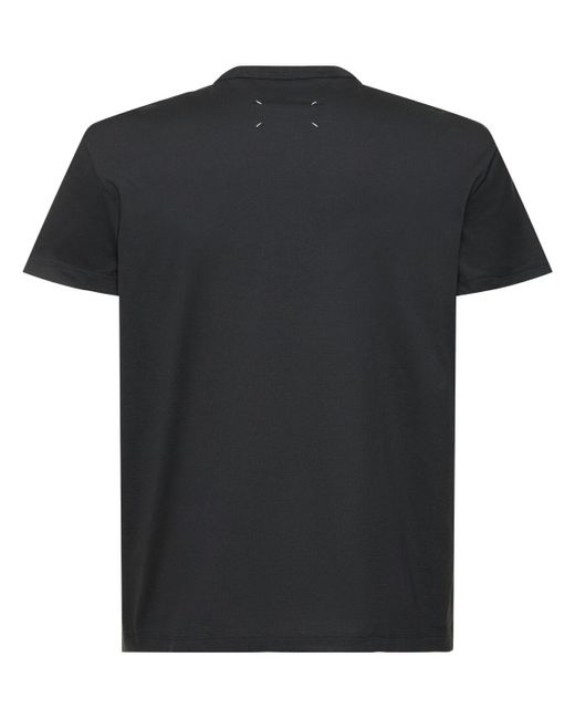 Maison Margiela Black Logo Cotton Jersey T-shirt for men