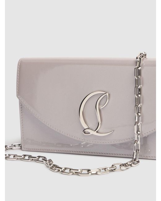 Christian Louboutin Gray Damen Lacklederclutch „Loubi54“