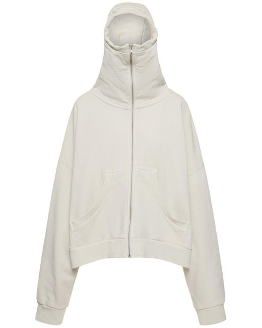 Mujer Sudadera De Algodón Lavado Con Capucha Entire studios de color White
