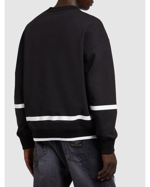 Dolce & Gabbana Black Logo Cotton Jersey Crewneck Sweatshirt for men