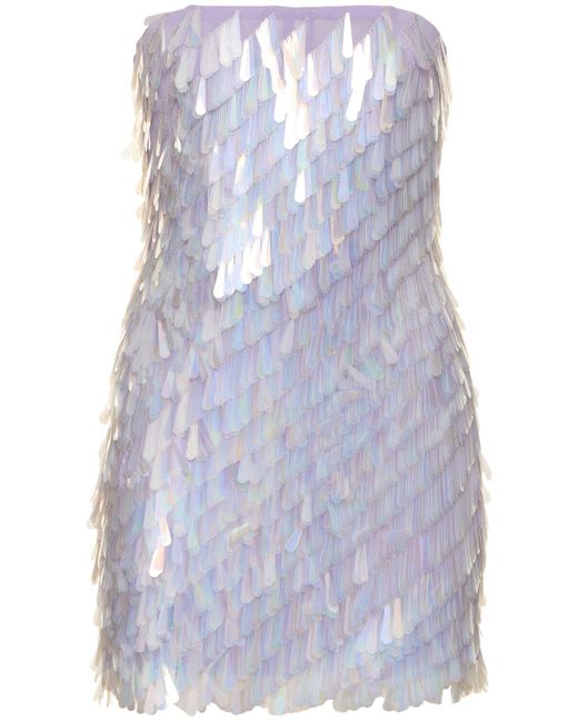 The Attico Blue Minikleid Mit Verzierung