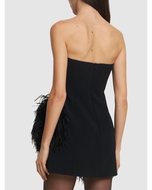 Mujer Vestido Corto Con Plumas Sin Tirantes David Koma de color Black