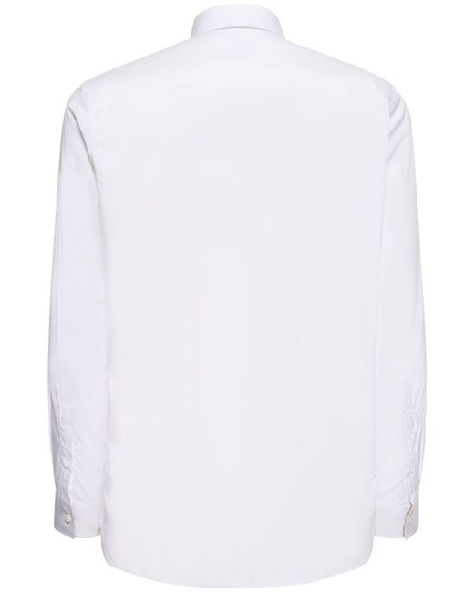 Camisa sherwood de popelina de algodón stertch Burberry de hombre de color White
