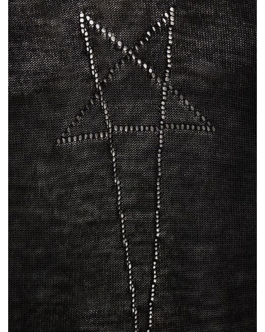Maglia girocollo penta pull in lana di Rick Owens in Black da Uomo