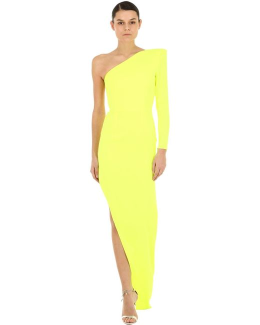 Alex Perry Yellow Structured One-shoulder Gown