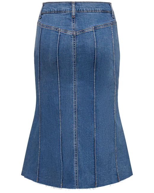 Reformation Blue Juliana Fluted Denim Midi Skirt