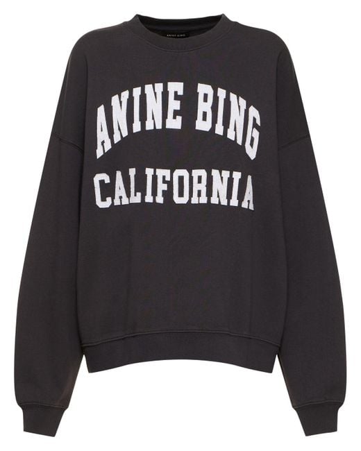 Sweat-shirt en coton miles Anine Bing en coloris Black