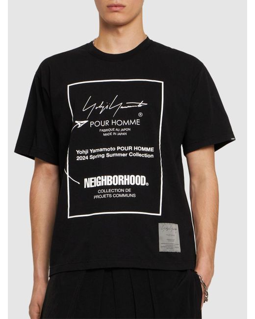 T-shirt neighborhood x yohji in cotone di Yohji Yamamoto in Black da Uomo