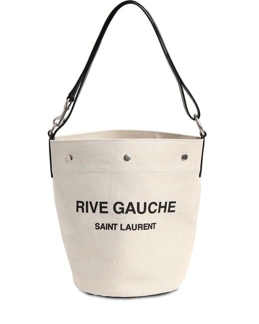 Borsa A Secchiello Seau Rive Gauche In Lino di Saint Laurent in Multicolor