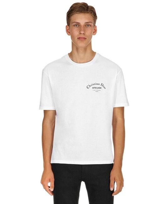 T-Shirt En Jersey De Coton Imprimé "Atelier" Dior Homme pour homme en  coloris Blanc | Lyst