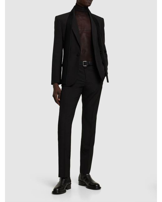 Valentino Black Tailored Wool Tuxedo Jacket for men
