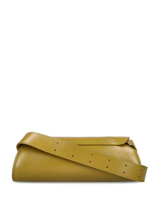 Jil Sander Yellow Small Cannolo Leather Shoulder Bag