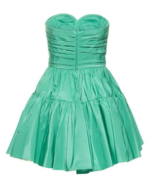 Zuhair Murad Green Strapless Taffeta Mini Dress