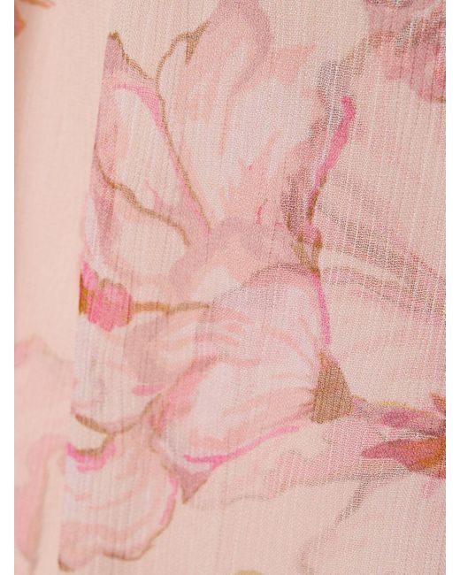 Zimmermann Pink Matchmaker Billow Printed Viscose Shirt