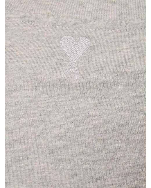 T-shirt boxy fit in cotone con logo di AMI in Gray da Uomo