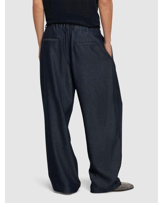 Pantaloni in lyocell / girovita elasticizzato di Giorgio Armani in Blue da Uomo