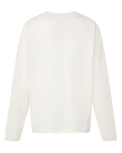 Moncler White Cny Long Sleeve Cotton T-Shirt for men