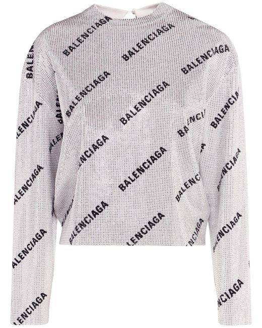 Balenciaga Multicolor All Over Mini Logo Sweater